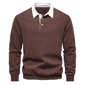 2024 Spring Fashion Design Polo Neck Sweatshirts for Men Quality Cotton Casual and Social Wear Mens New In Sweatshirts Pullover 