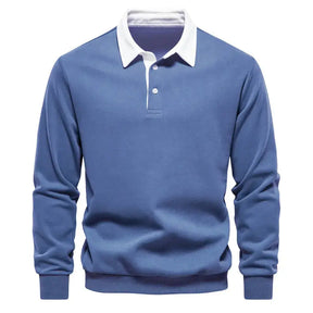 2024 Spring Fashion Design Polo Neck Sweatshirts for Men Quality Cotton Casual and Social Wear Mens New In Sweatshirts Pullover 
