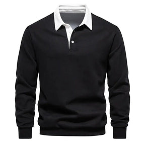 2024 Spring Fashion Design Polo Neck Sweatshirts for Men Quality Cotton Casual and Social Wear Mens New In Sweatshirts Pullover 