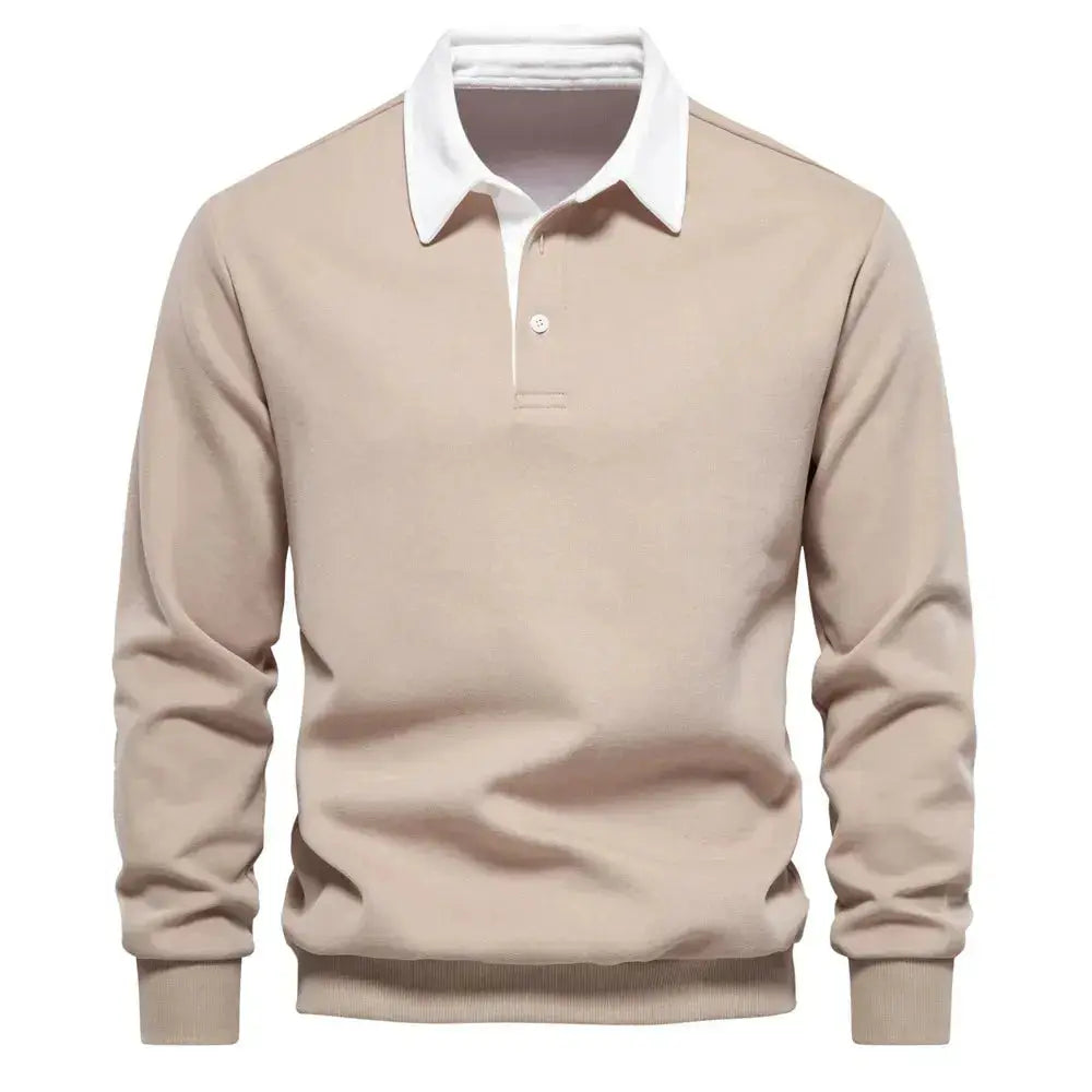 2024 Spring Fashion Design Polo Neck Sweatshirts for Men Quality Cotton Casual and Social Wear Mens New In Sweatshirts Pullover 